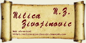 Milica Živojinović vizit kartica